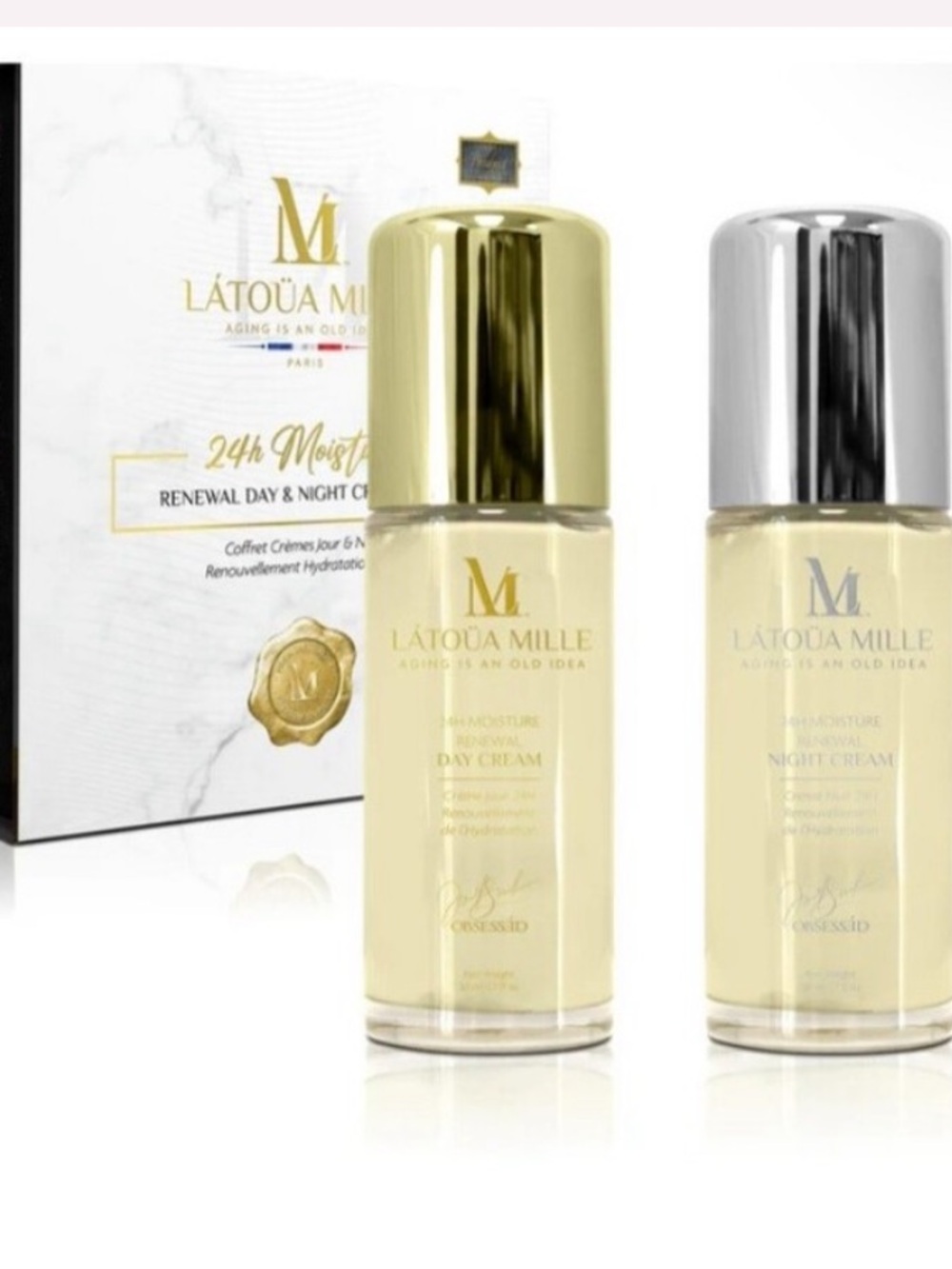 Latoua Mille 24H Moisture Renewal Day & Night Cream Set new & sealed